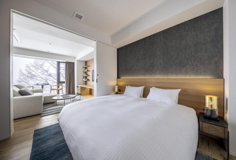 A made up double bed
