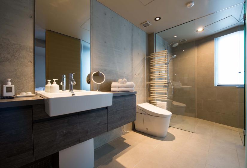 A sink and toilet